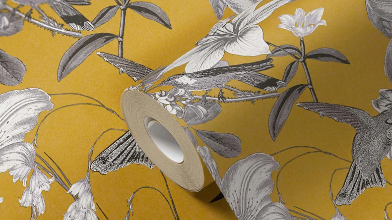 Vliestapete Jungle Chic Blumen & Natur Retro Gelb 13