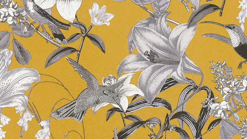 Vliestapete Jungle Chic Blumen & Natur Retro Gelb 13
