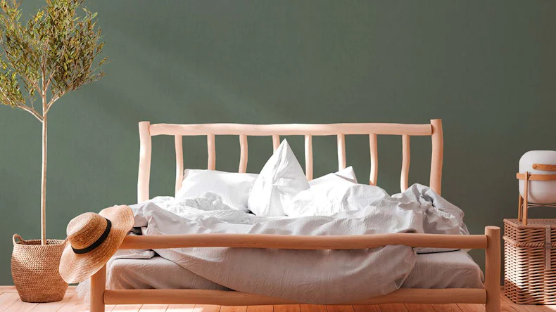 Vliestapete Floral Impression Uni Klassisch Grün 34