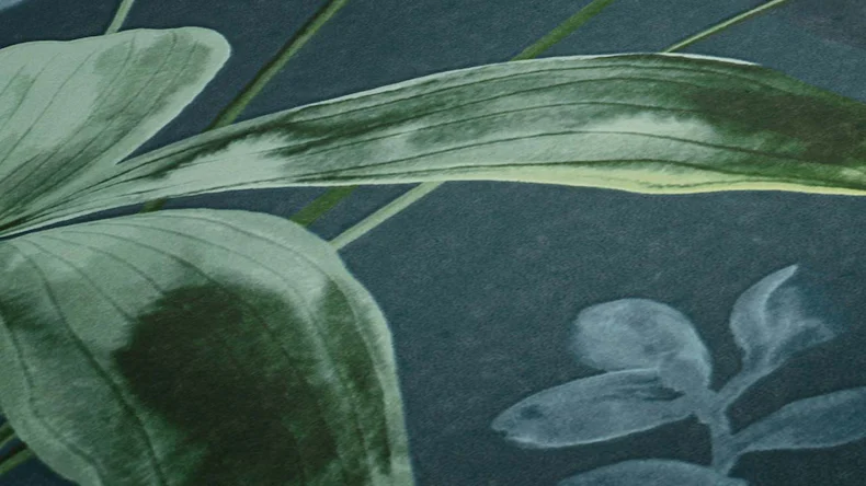 Vliestapete Jungle Chic Blumen & Natur Retro Blau 44