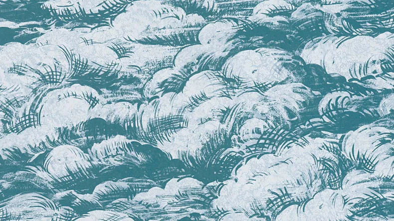 Vliestapete Jungle Chic Blumen & Natur Klassisch Blau 53