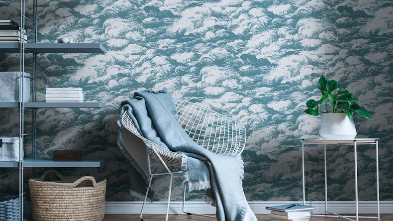 Vliestapete Jungle Chic Blumen & Natur Klassisch Blau 53