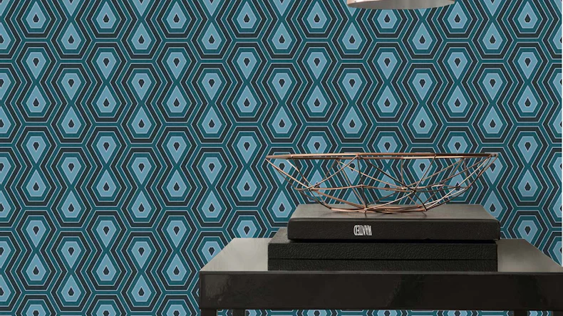 Vliestapete Jungle Chic Bilder Vintage Blau 72