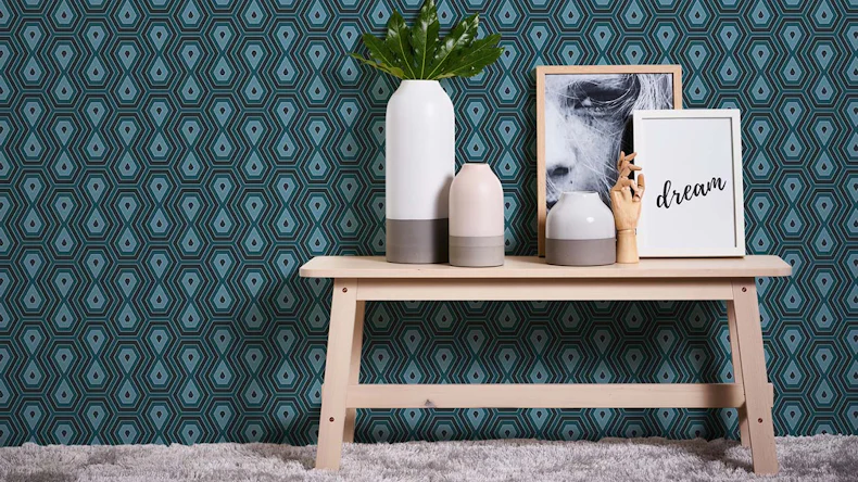 Vliestapete Jungle Chic Bilder Vintage Blau 72