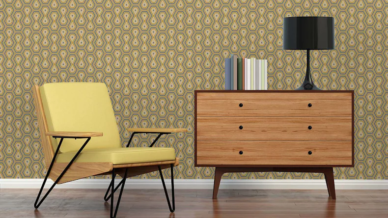 Vliestapete Jungle Chic Bilder Vintage Gelb 74