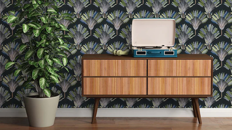 Vliestapete Jungle Chic Blumen & Natur Vintage Grün 85