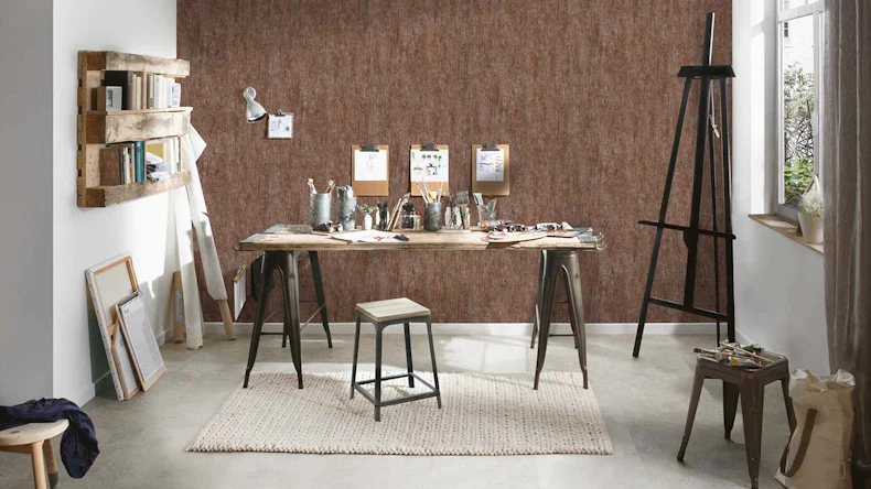 Vinyltapete Strukturtapete braun Modern Klassisch Uni Industrial 464