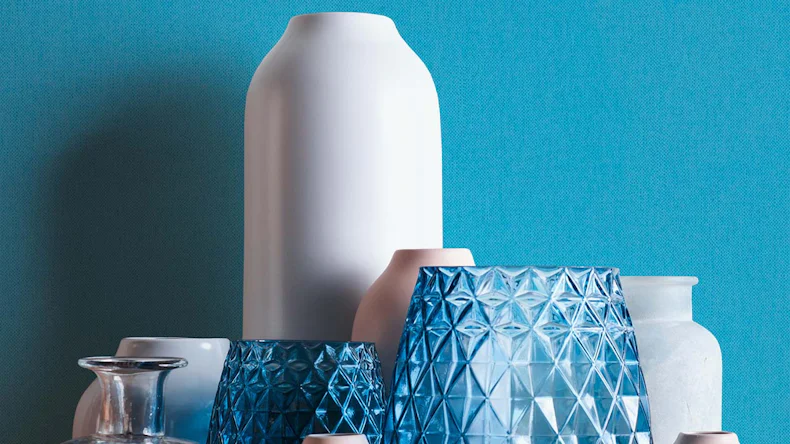 Vliestapete Floral Impression Uni Klassisch Blau 498