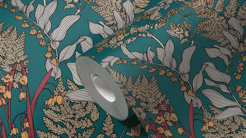 Vliestapete Floral Impression Blumen & Natur Retro Blau 515