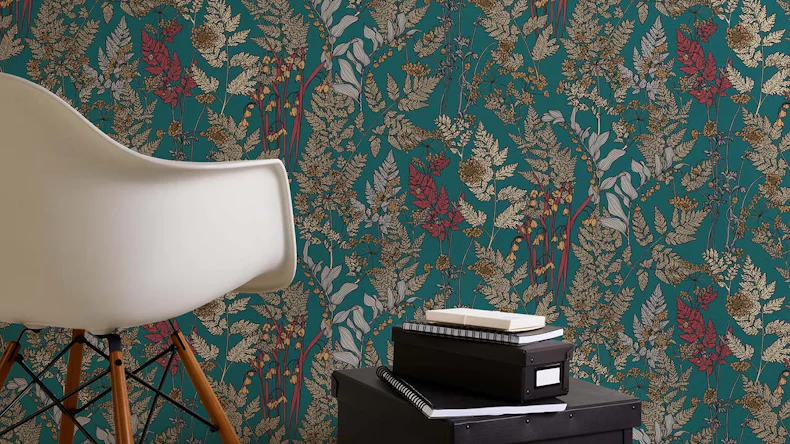 Vliestapete Floral Impression Blumen & Natur Retro Blau 515