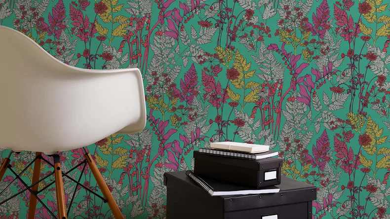 Vliestapete Floral Impression Blumen & Natur Retro Grün 516