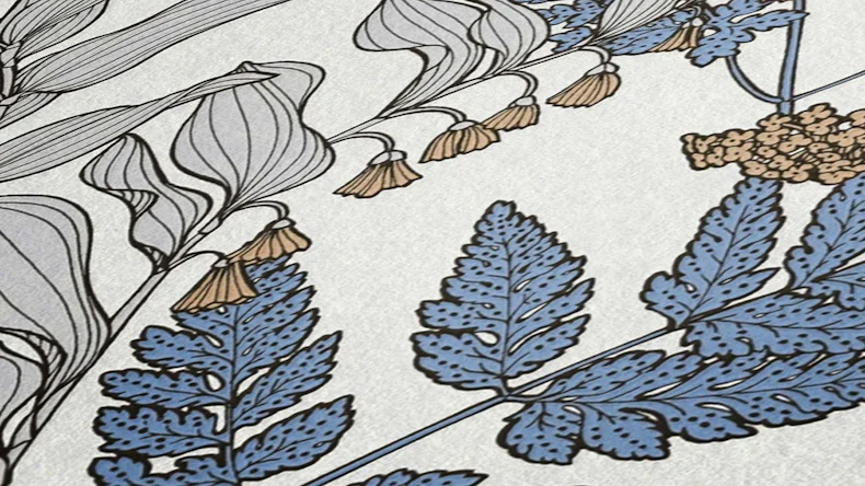 Vliestapete Floral Impression Blumen & Natur Retro Blau 517