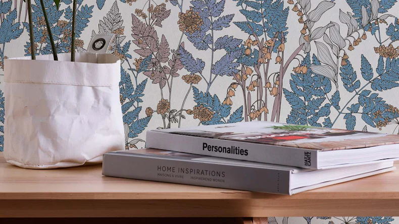 Vliestapete Floral Impression Blumen & Natur Retro Blau 517