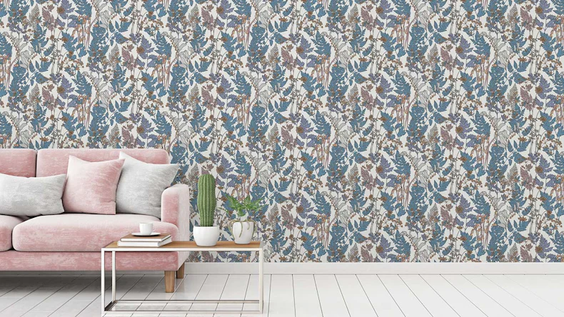 Vliestapete Floral Impression Blumen & Natur Retro Blau 517