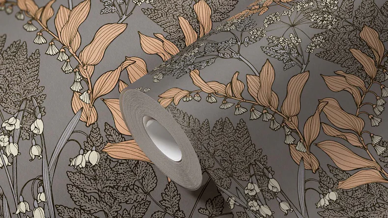 Vliestapete Floral Impression Blumen & Natur Retro Grau 519