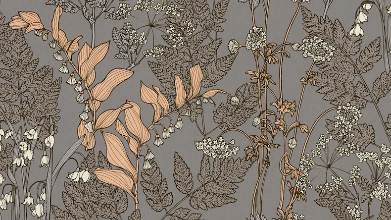 Vliestapete Floral Impression Blumen & Natur Retro Grau 519