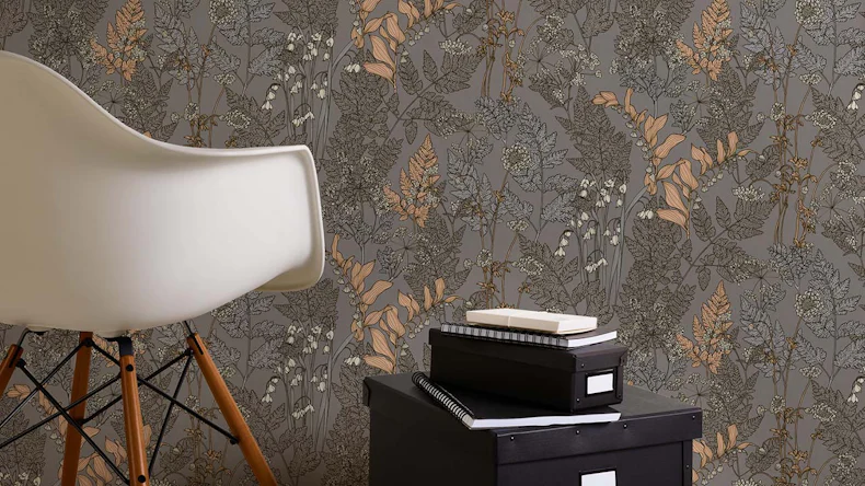 Vliestapete Floral Impression Blumen & Natur Retro Grau 519