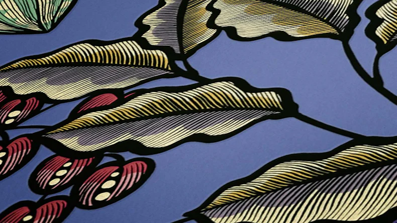 Vliestapete Floral Impression Blumen & Natur Retro Blau 541