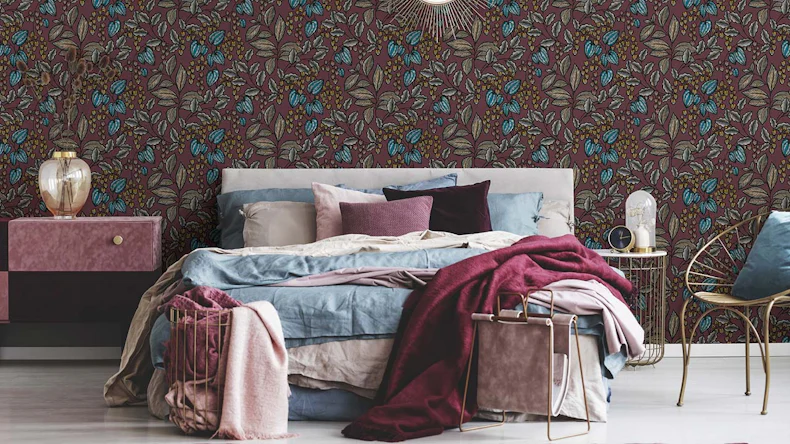 Vliestapete Floral Impression Blumen & Natur Retro Rot 546