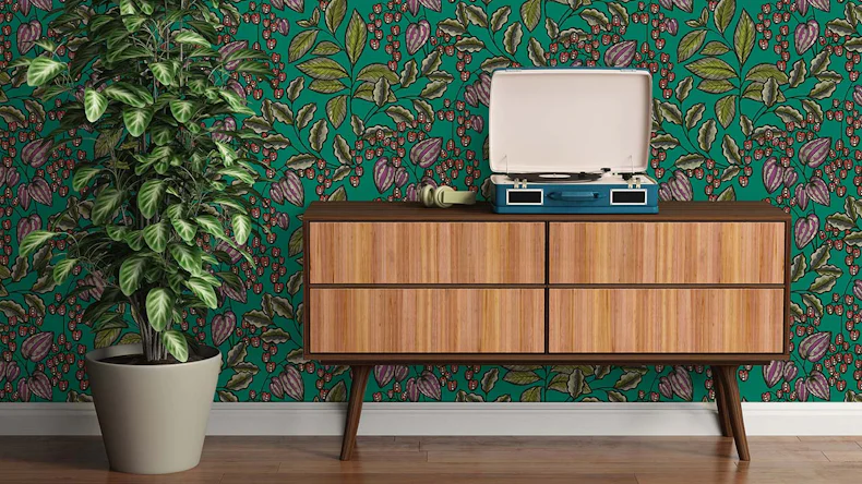 Vliestapete Floral Impression Blumen & Natur Retro Grün 547