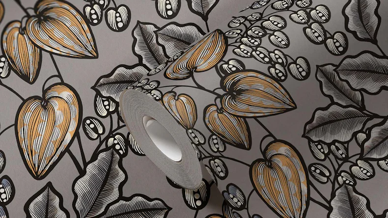 Vliestapete Floral Impression Blumen & Natur Retro Grau 549