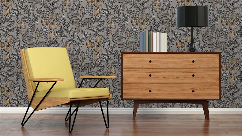 Vliestapete Floral Impression Blumen & Natur Retro Grau 549