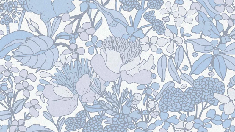 Vliestapete Floral Impression Blumen & Natur Retro Grau 566