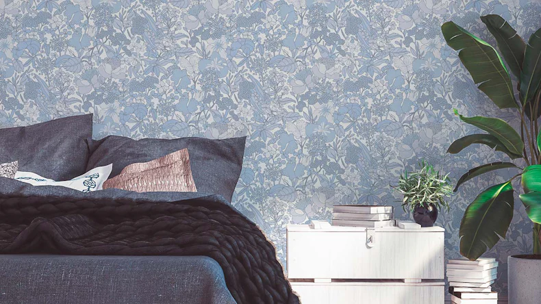 Vliestapete Floral Impression Blumen & Natur Retro Grau 566