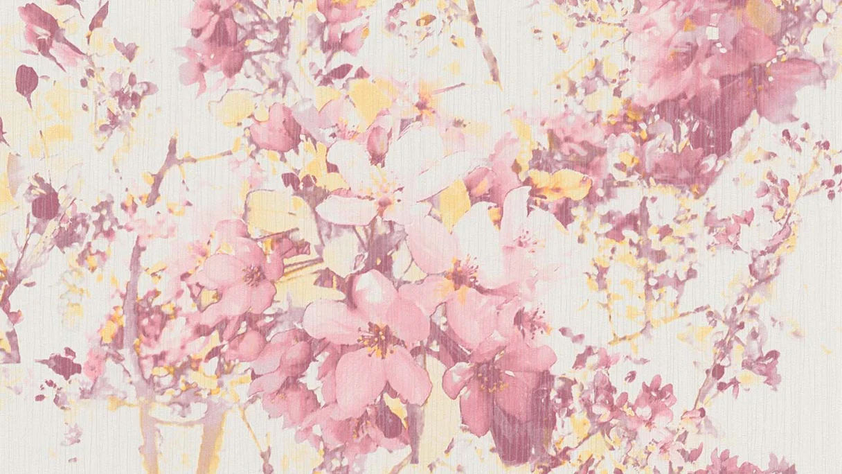 Vinyl wallpaper Attractive Flowers & Nature Vintage Pink 161