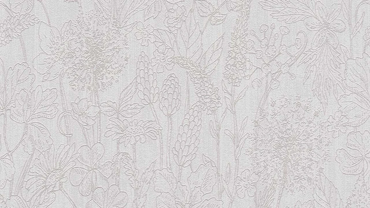 Vinyl wallpaper Attractive Flowers & Nature Classic Grey 341