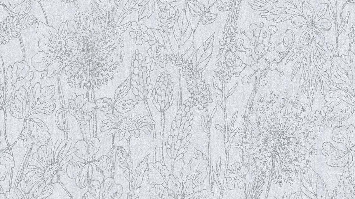 Vinyl wallpaper Attractive Flowers & Nature Classic White 342