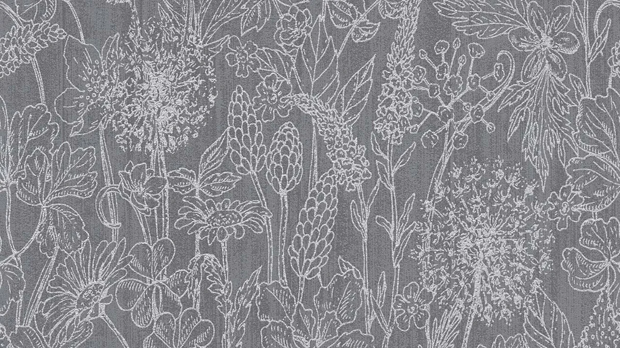 Vinyl wallpaper Attractive Flowers & Nature Classic Black 344
