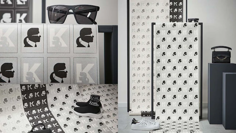 Carta da parati Karl Lagerfeld immagini moderne argento 424