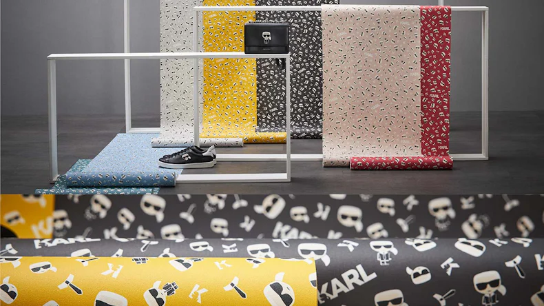 Carta da parati Karl Lagerfeld immagini moderne beige 437