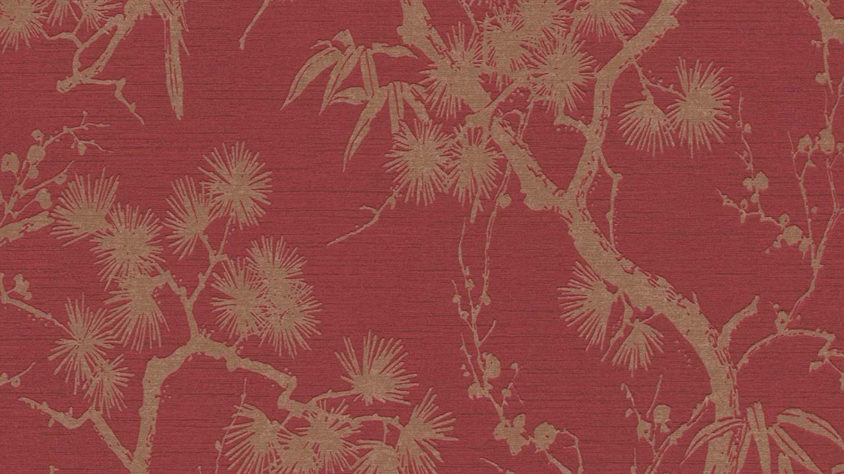 Metropolitan Stories 2 Flowers & Nature Retro Red Vinyl Wallpaper 671