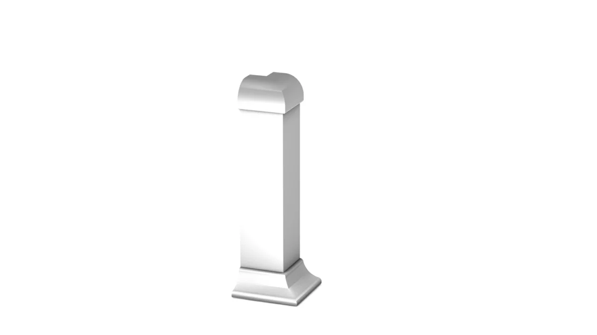 Angolo esterno Prinz per battiscopa / zoccolo in alluminio - 13x60 mm - argento