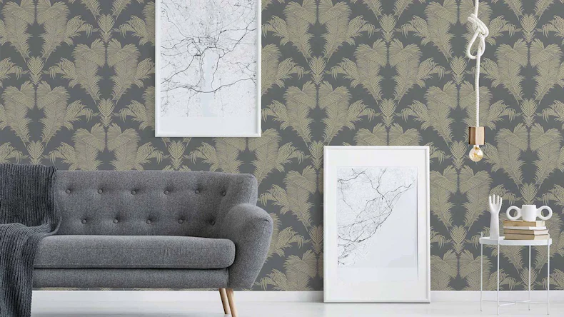 Vinyltapete Trendwall 2 Blumen & Natur Vintage Gold 593