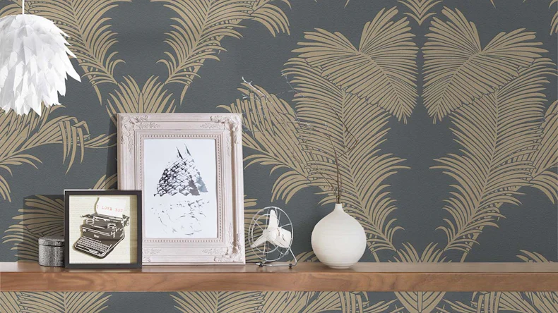 Vinyltapete Trendwall 2 Blumen & Natur Vintage Gold 593