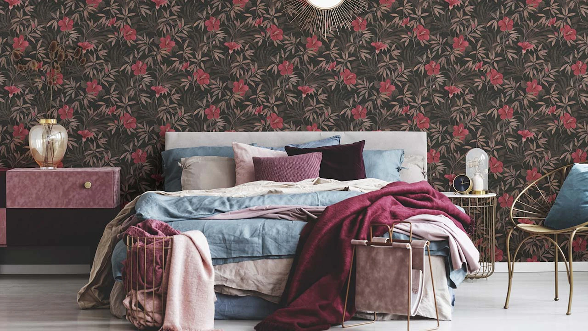 Vinyl wallpaper Cuba flowers & nature country house brown 283
