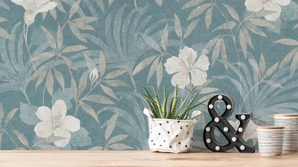 vinyl wallpaper cuba flowers & nature country house beige 285
