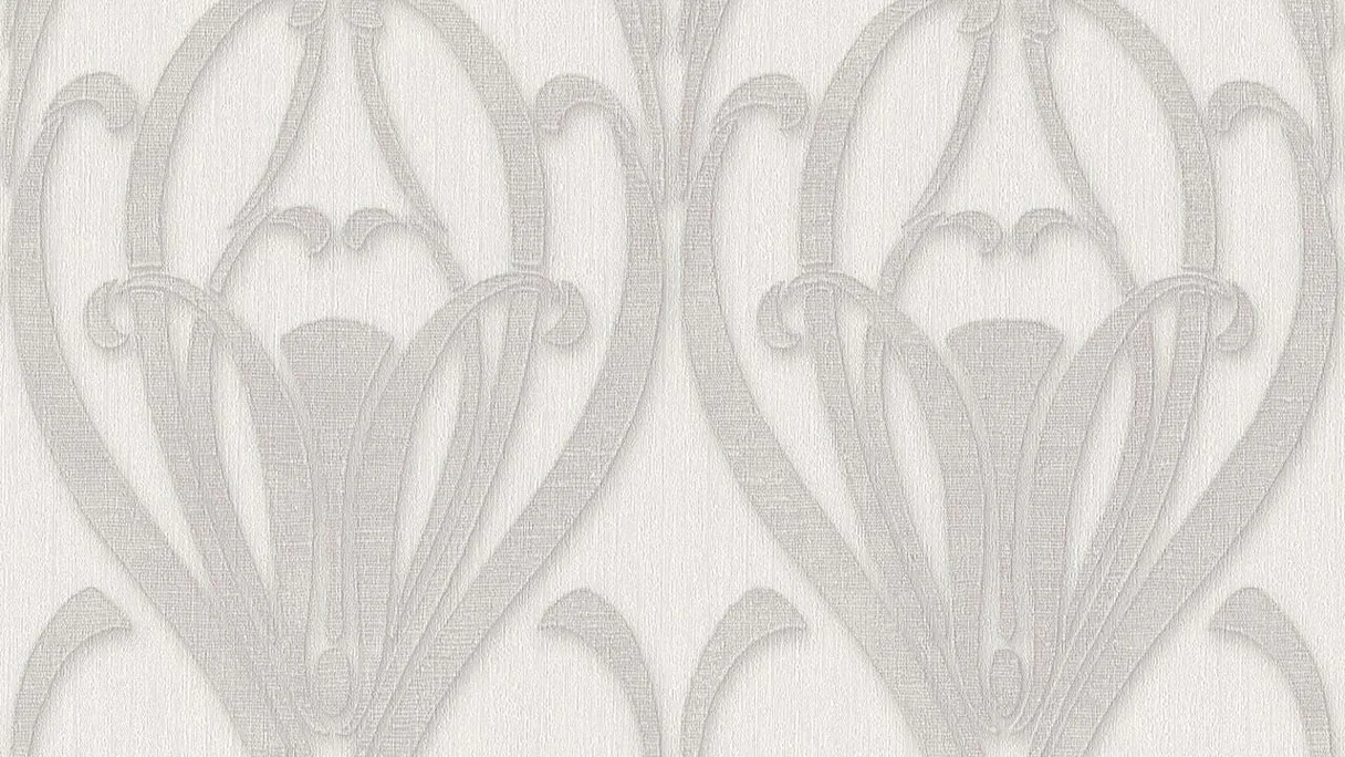 Vinyl wallpaper Mata Hari ornaments baroque grey 914