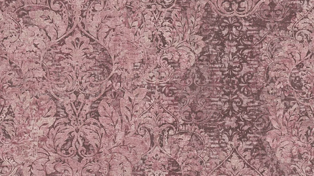 Vinyl wallpaper Mata Hari ornaments baroque pink 932