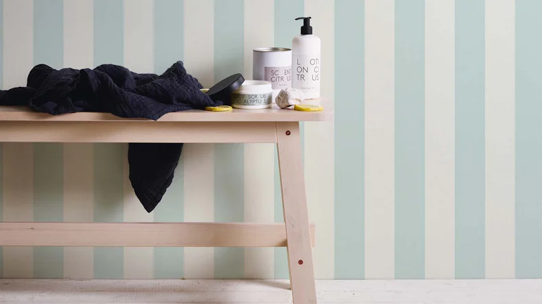 Vinyltapete Trendwall 2 Streifen Klassisch Türkis 14