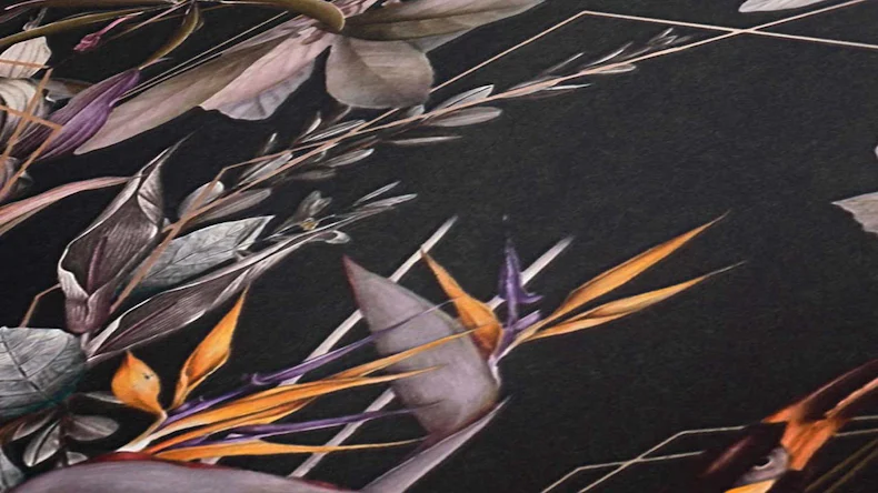 Vliestapete Dream Flowery Blumen & Natur Retro Schwarz 781