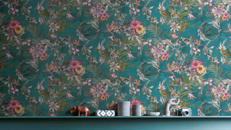 Vliestapete Dream Flowery Blumen & Natur Retro Blau 783