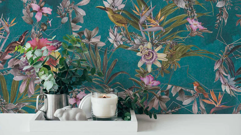 Vliestapete Dream Flowery Blumen & Natur Retro Blau 783