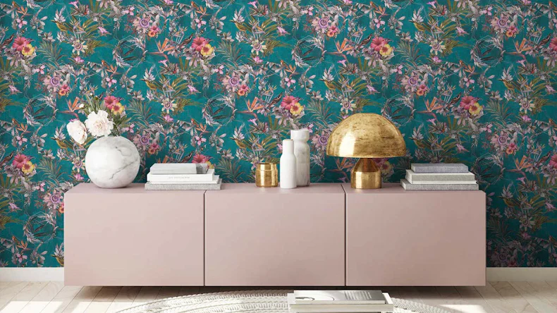 Vliestapete Dream Flowery Blumen & Natur Retro Blau 783