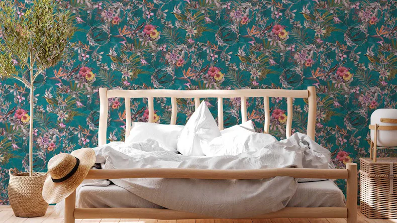 Vliestapete Dream Flowery Blumen & Natur Retro Blau 783