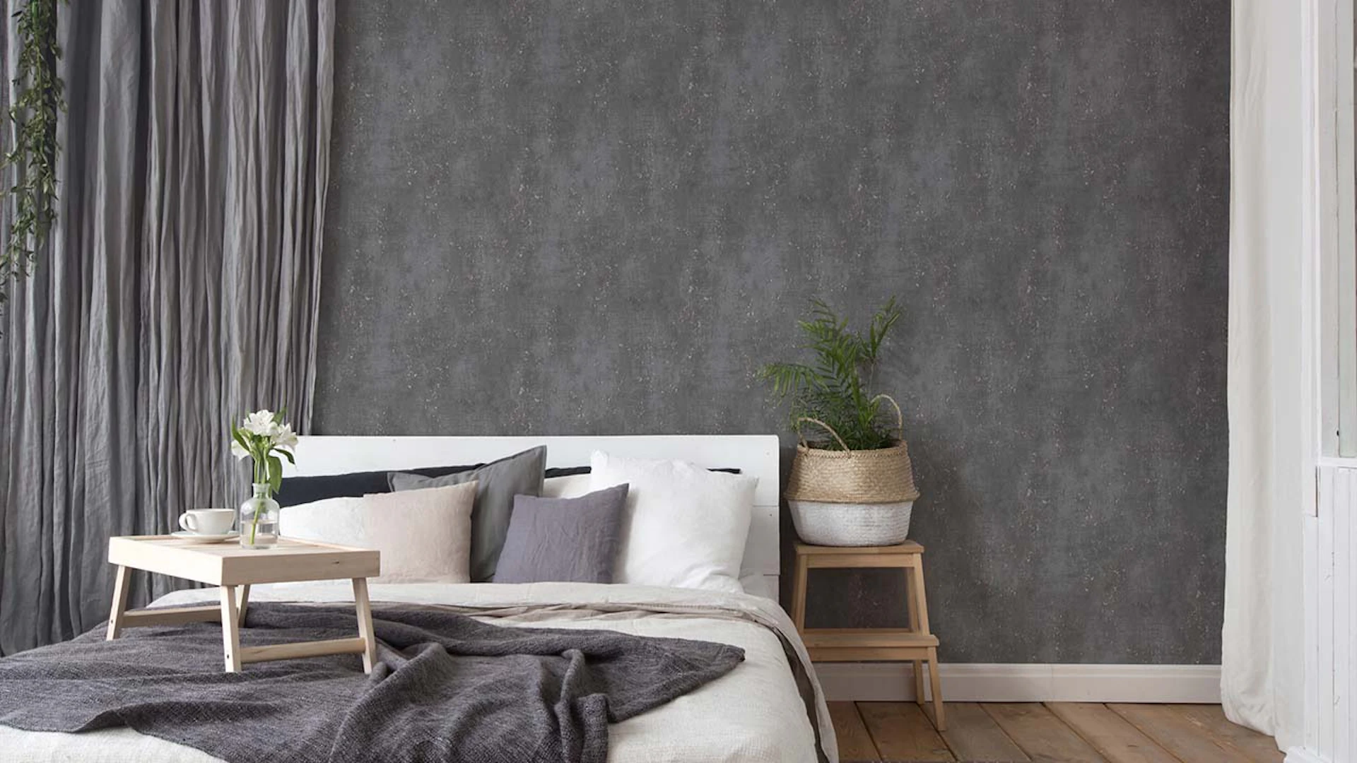 Titanium 3 concrete classic grey vinyl wallpaper 951