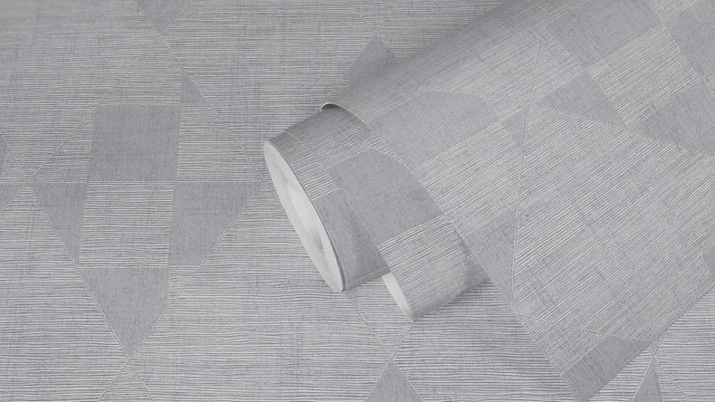 Papier peint vinyle Titanium 3 bandes Classique argenté 961